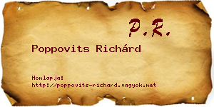 Poppovits Richárd névjegykártya